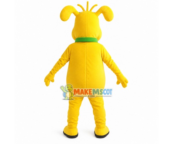Yellow Dog Wearing Masked Collar Mascot Costume Yellow Dog Wearing Masked Collar Mascot Costume