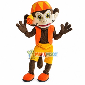 Circus Monkey Wearing Boat Cap Mascot Costume Circus Monkey Wearing Boat Cap Mascot Costume