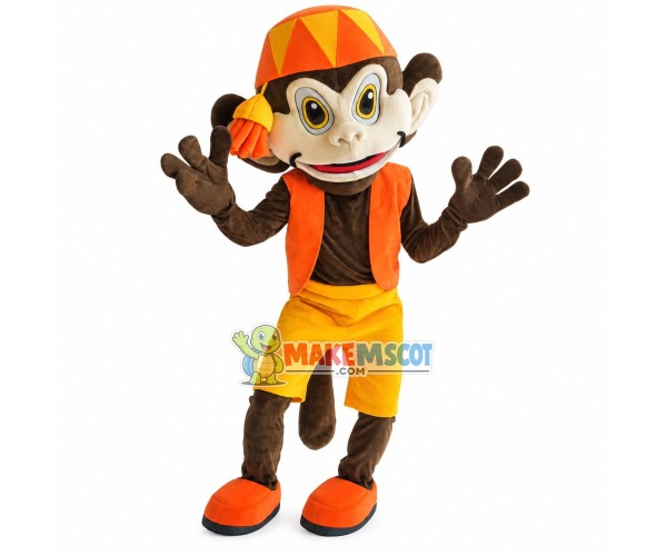 Circus Monkey Wearing Boat Cap Mascot Costume Circus Monkey Wearing Boat Cap Mascot Costume
