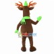 Warm Elk With Fluorescent Green Scarf Mascot Costume