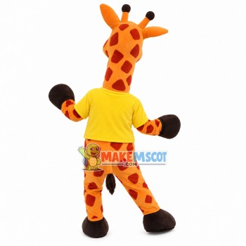 Giraffe Wearing Shirt With Self-portrait Print Mascot Costume
