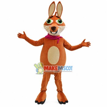 Kangaroo With Polka Dot Scarf Mascot Costume Kangaroo With Polka Dot Scarf Mascot Costume