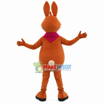 Kangaroo With Polka Dot Scarf Mascot Costume Kangaroo With Polka Dot Scarf Mascot Costume