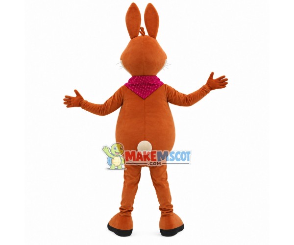 Kangaroo With Polka Dot Scarf Mascot Costume Kangaroo With Polka Dot Scarf Mascot Costume