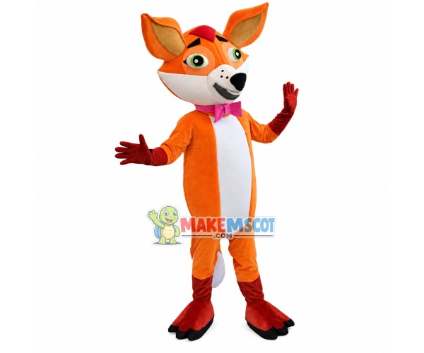 Orange Guide Kangaroo Mascot Costume Orange Guide Kangaroo Mascot Costume