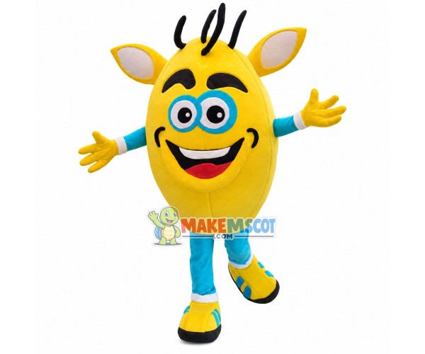 The Flat Doll With Ears Cartoon Mascot Costume The Flat Doll With Ears Cartoon Mascot Costume
