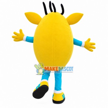 The Flat Doll With Ears Cartoon Mascot Costume