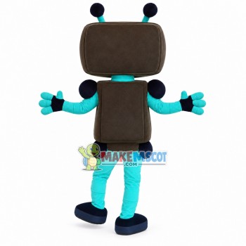 Old Television With Receiver Mascot Costume Old Television With Receiver Mascot Costume