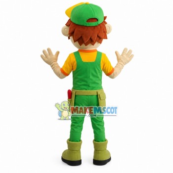 Young Repairman With Door-to-door Service Mascot Costume