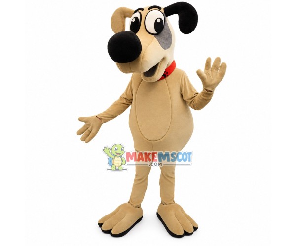 Domesticated Big Nose Beige Dog Mascot Costume