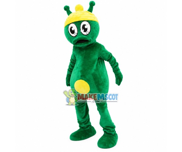 Green Platypus With Short Tentacles Mascot Costume Green Platypus With Short Tentacles Mascot Costume