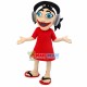 Rock Girl With Red Dress Mascot Costume Rock Girl With Red Dress Mascot Costume