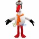 Skiing Crane With Shawl Mascot Costume