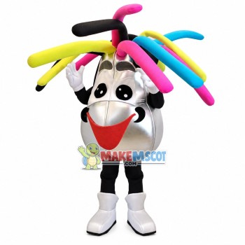 Adult Cartoon Silver Backpack Mascot Costume