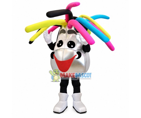 Adult Cartoon Silver Backpack Mascot Costume Adult Cartoon Silver Backpack Mascot Costume