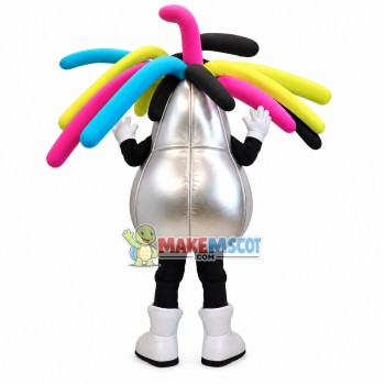 Adult Cartoon Silver Backpack Mascot Costume Adult Cartoon Silver Backpack Mascot Costume
