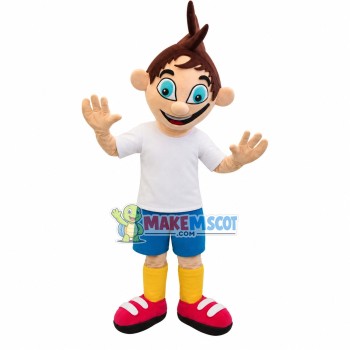 Little Boy Of Creative Studio Mascot Costume Little Boy Of Creative Studio Mascot Costume