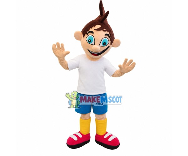 Little Boy Of Creative Studio Mascot Costume Little Boy Of Creative Studio Mascot Costume