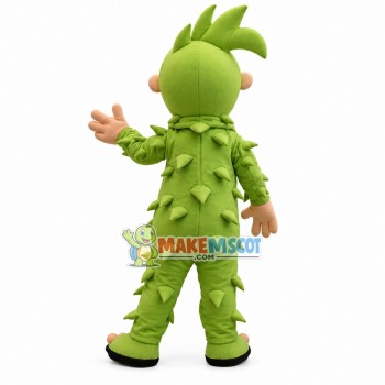 Green Monkey With Short Spines Mascot Costume