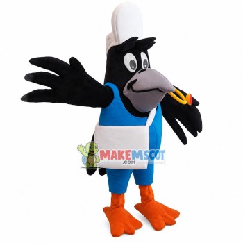 Skilled Crow Dangling Gold Ring Mascot Costume