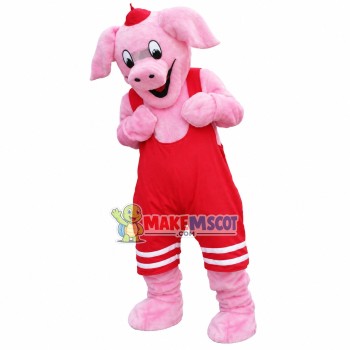 The Secretly Happy Weightlifter Pig Mascot Costume