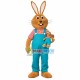Mother Bunny Wearing Comfortable Overalls Mascot Costume Mother Bunny Wearing Comfortable Overalls Mascot Costume