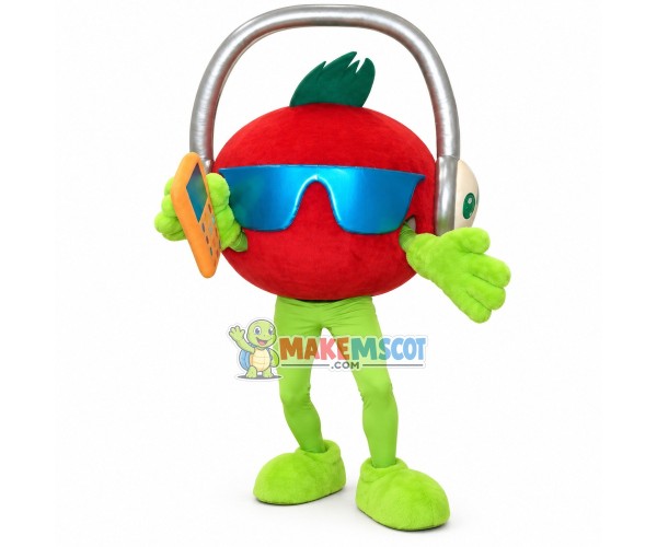 Cool DJ Tomato With Headphones Mascot Costume