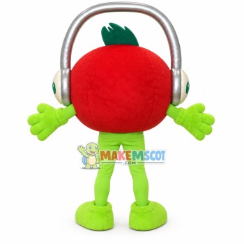 Cool DJ Tomato With Headphones Mascot Costume