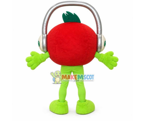 Cool DJ Tomato With Headphones Mascot Costume