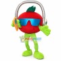 Cool DJ Tomato With Headphones Mascot Costume