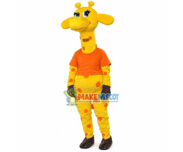 Yellow Spotted Giraffe In Wild Park Mascot Costume Yellow Spotted Giraffe In Wild Park Mascot Costume