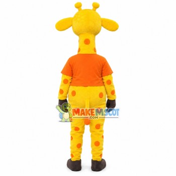 Yellow Spotted Giraffe In Wild Park Mascot Costume