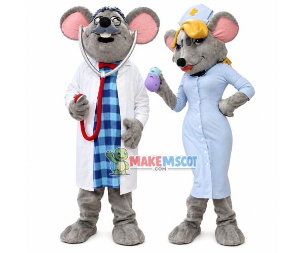 Professional Mouse Doctor of Clinic Mascot Costume Professional Mouse Doctor of Clinic Mascot Costume