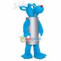 Blue Moose With Vertical Barrel Body Mascot Costume