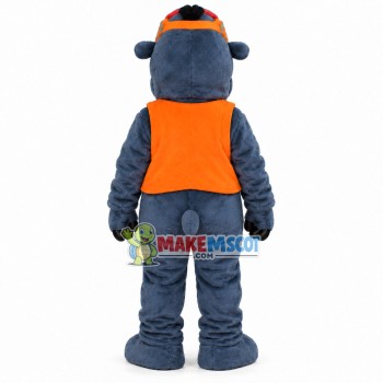 The Confident Skier Hippo Mascot Costume The Confident Skier Hippo Mascot Costume