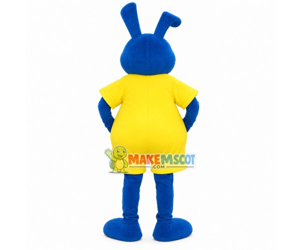 Blue Lazy Bunny In One Piece Mascot Costume