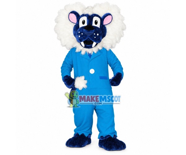 Honest Blue Lion of Freight Department Mascot Costume Honest Blue Lion of Freight Department Mascot Costume