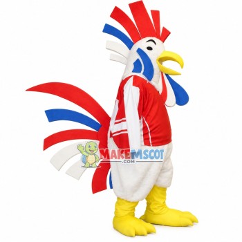 Screaming Chicken With Three-color Comb Mascot Costume