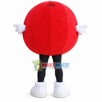 Red Warning Ball In Parking Lot Mascot Costume Red Warning Ball In Parking Lot Mascot Costume