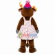 Beginner Cattle Wearing Floral Swimsuit Mascot Costume
