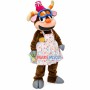 Beginner Cattle Wearing Floral Swimsuit Mascot Costume