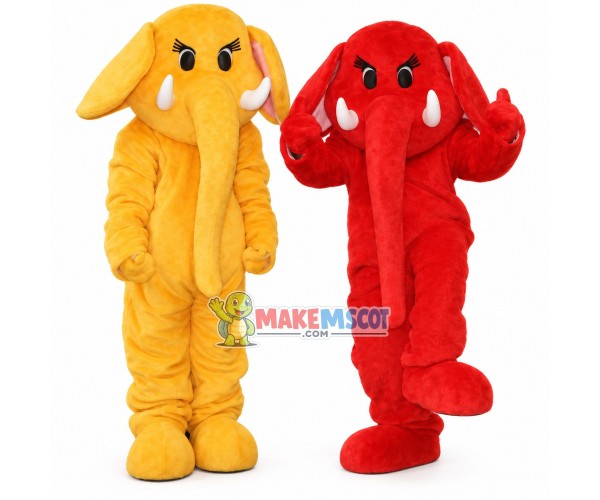 The Plush Elephant Playing Around Mascot Costume The Plush Elephant Playing Around Mascot Costume