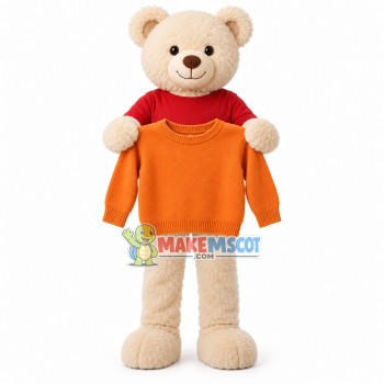 Beige Bear of Payment Company Mascot Costume