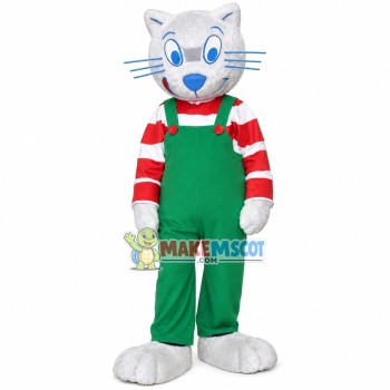 Vigorous Gray Boy Cat Mascot Costume
