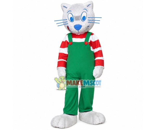 Vigorous Gray Boy Cat Mascot Costume Vigorous Gray Boy Cat Mascot Costume