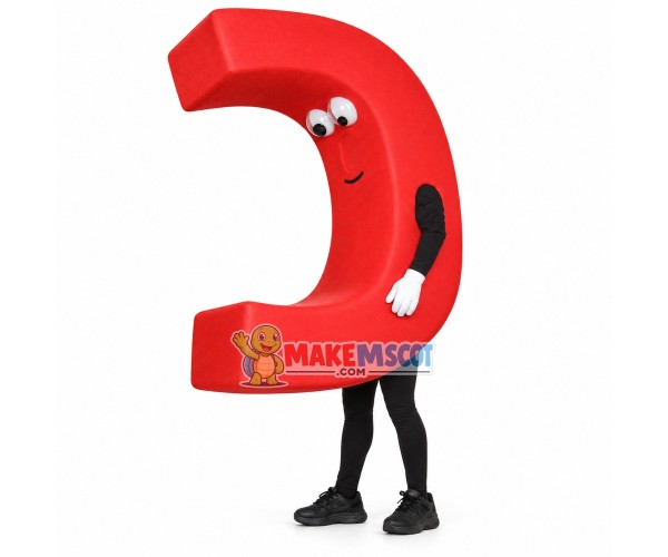 Half Curved Red Magnet Mascot Costume Half Curved Red Magnet Mascot Costume