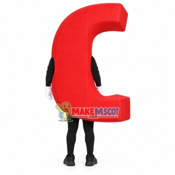 Half Curved Red Magnet Mascot Costume Half Curved Red Magnet Mascot Costume