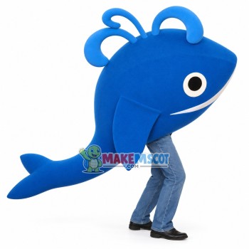 Blue Whale Squirting Water Mascot Costume Blue Whale Squirting Water Mascot Costume