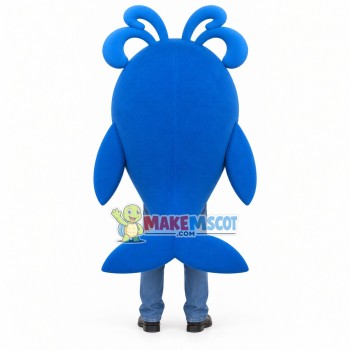 Blue Whale Squirting Water Mascot Costume Blue Whale Squirting Water Mascot Costume