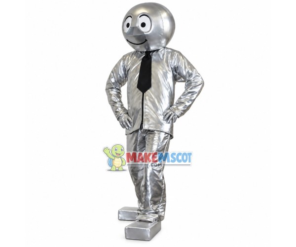 Scientific Silver Tin Foil Doll Mascot Costume Scientific Silver Tin Foil Doll Mascot Costume